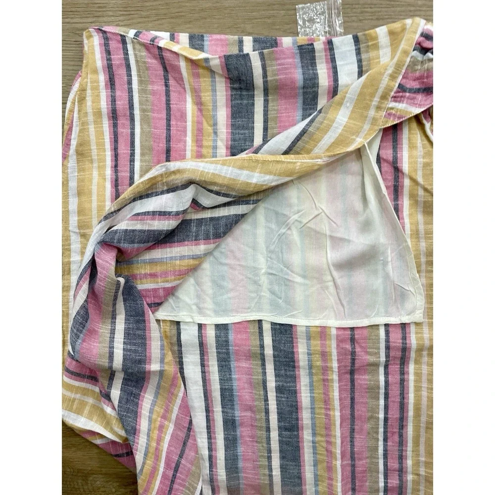 Free People Aubrey Sarong Wrap Midi Skirt Striped Multicolor NWOT Size 8